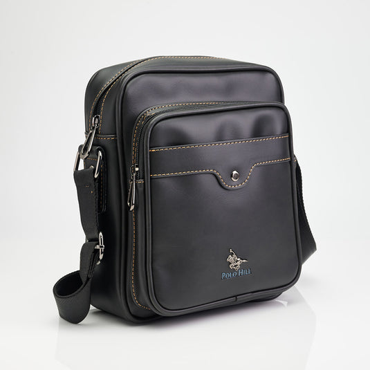 Faux Leather Crossbody Messenger Bag