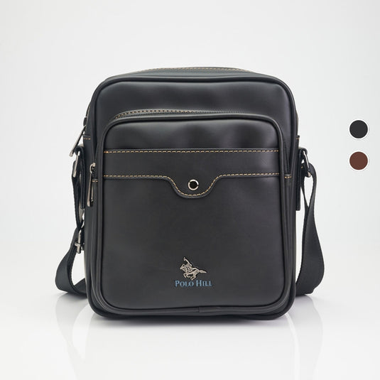 Faux Leather Crossbody Messenger Bag