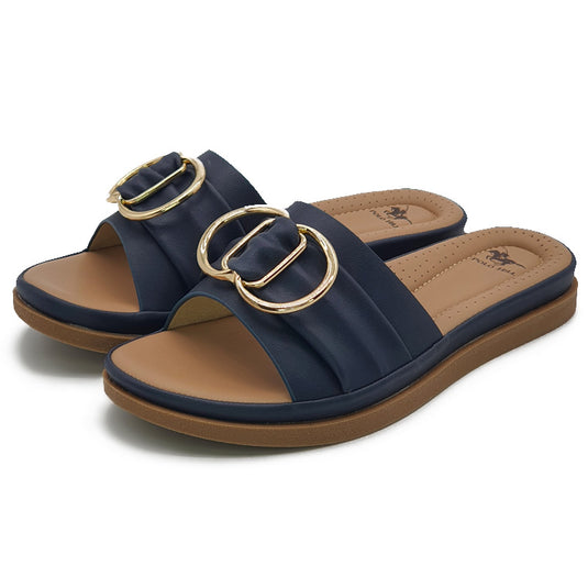 Single Band Wide Base Slide Sandals