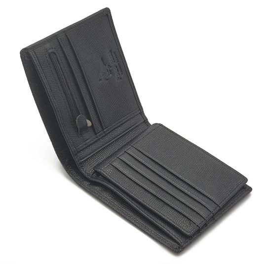 Genuine Leather RFID Blocking Business Bifold Wallet with Gift Box - Zip Pocket