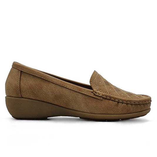Low Wedge Heel Slip On Loafers