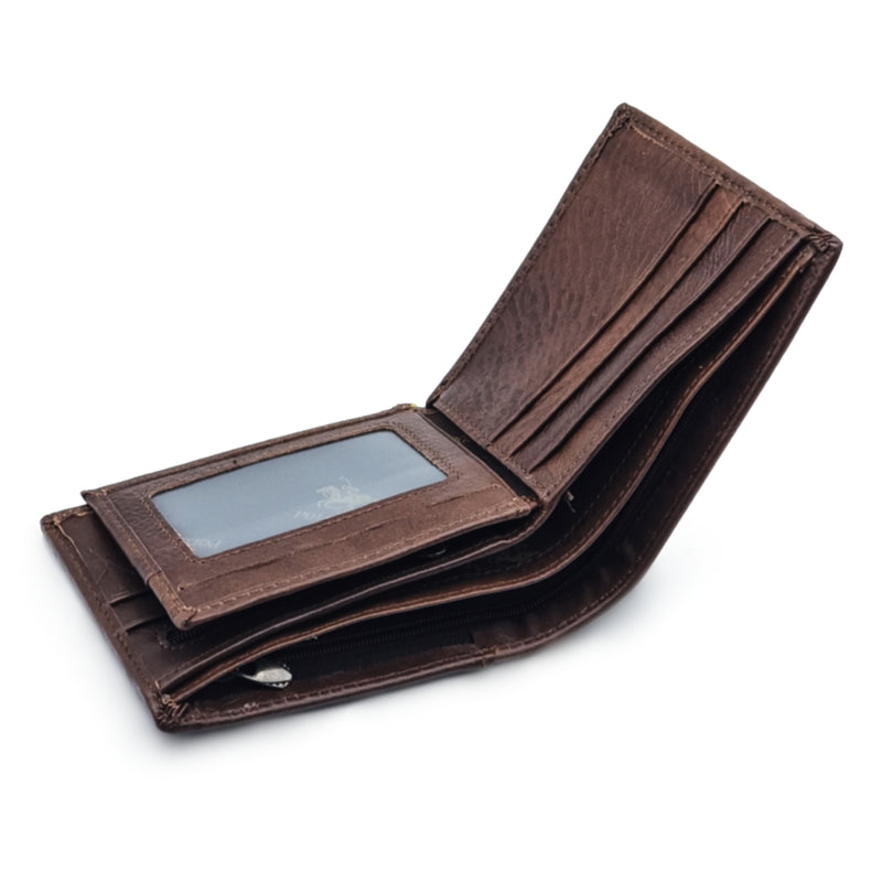 Load image into Gallery viewer, Mens Short Genuine Leather BiFold Wallet