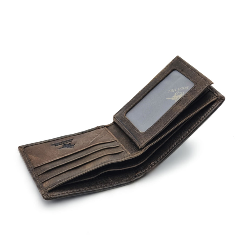 Load image into Gallery viewer, Mens Short Genuine Leather BiFold Wallet