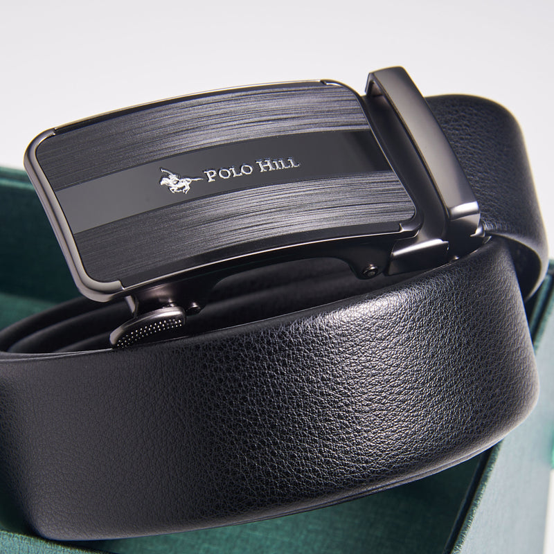 Load image into Gallery viewer, Mens Fortune Gift Box 2-in-1 Bundle Set RFID Protected Top Grain Leather Wallet Automatic Belt
