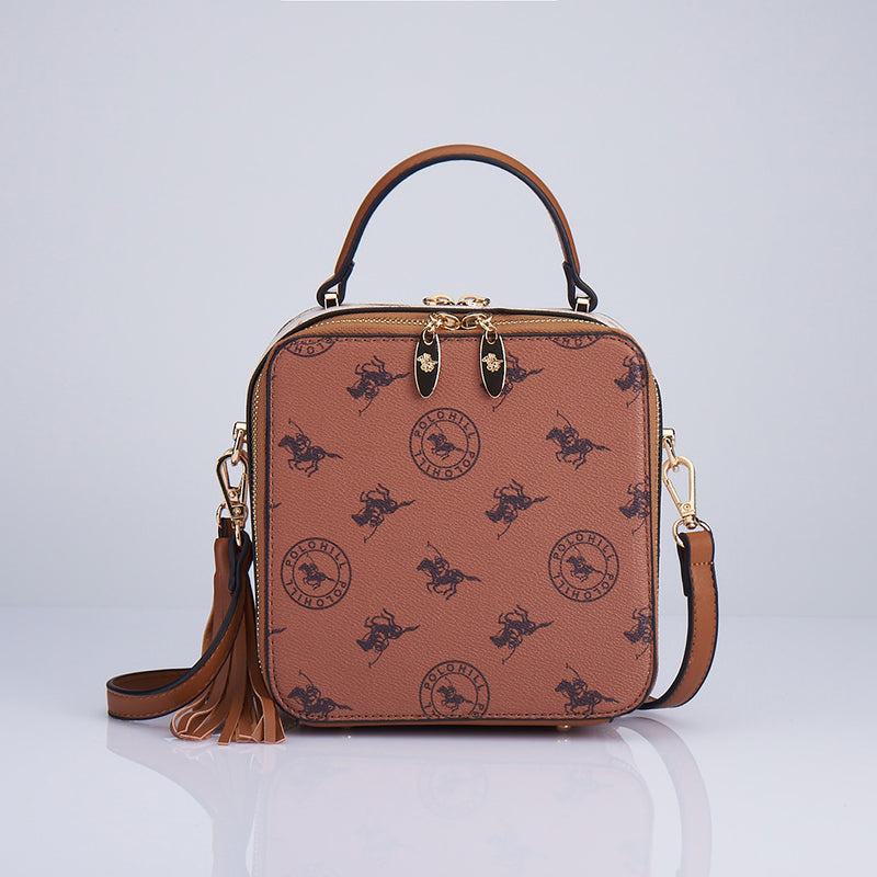 Load image into Gallery viewer, Monogram Dual Zip Crossbody Sling Bag
