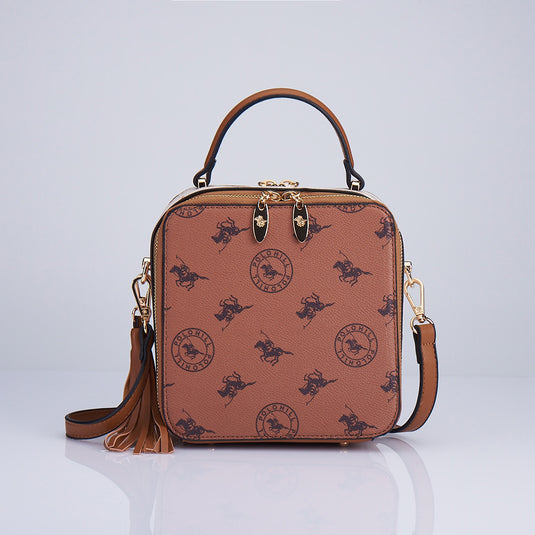 Monogram Dual Zip Crossbody Sling Bag