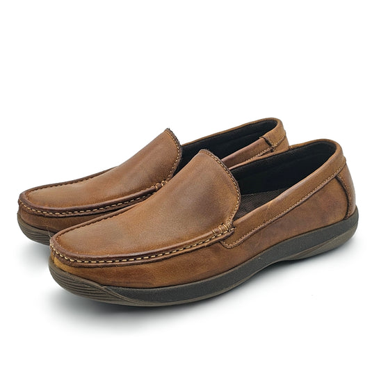 Genuine Leather Slip On Comfort Loafers