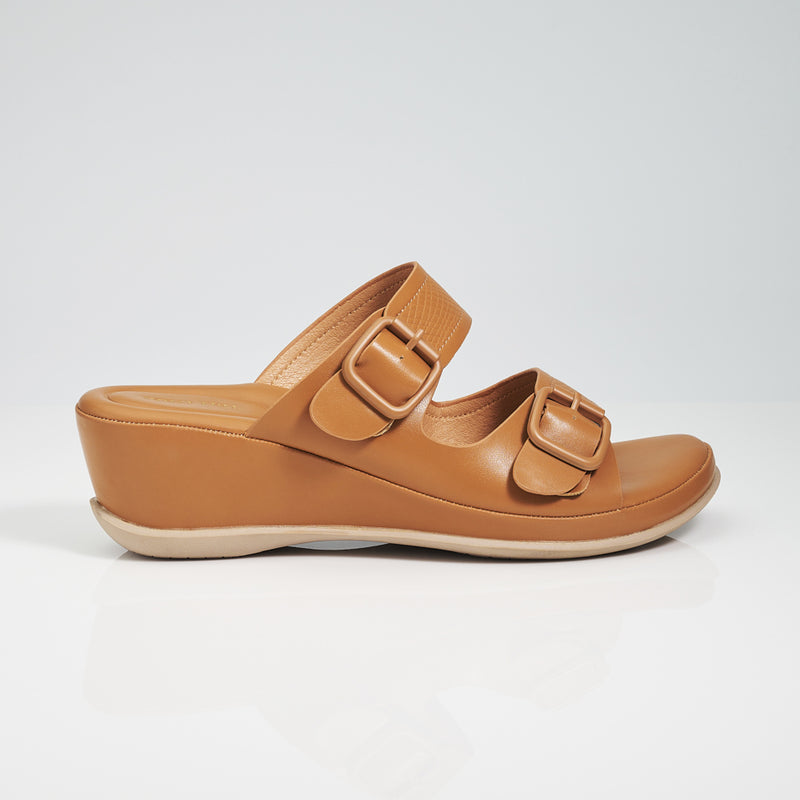 Load image into Gallery viewer, Ladies Two Band Wedges Sandals
