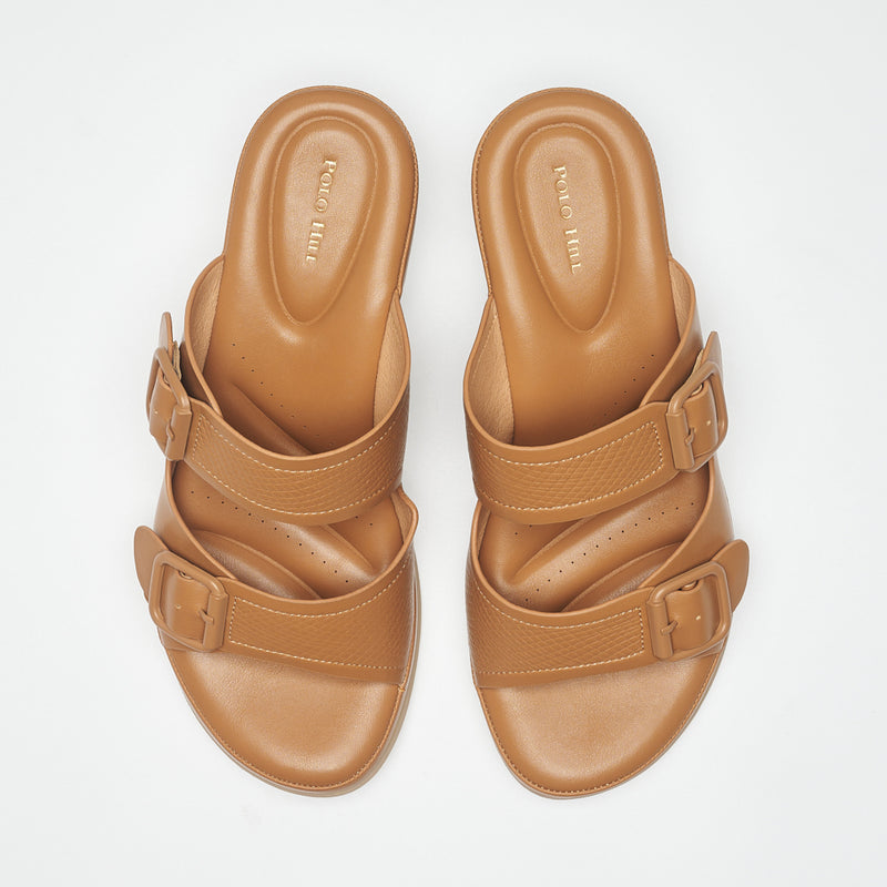 Load image into Gallery viewer, Ladies Two Band Wedges Sandals
