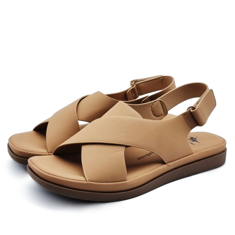 Load image into Gallery viewer, Cross Band Velcro Slingback Sandals
