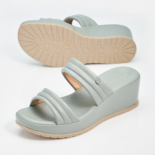 Ladies Two Band Wedges Sandal