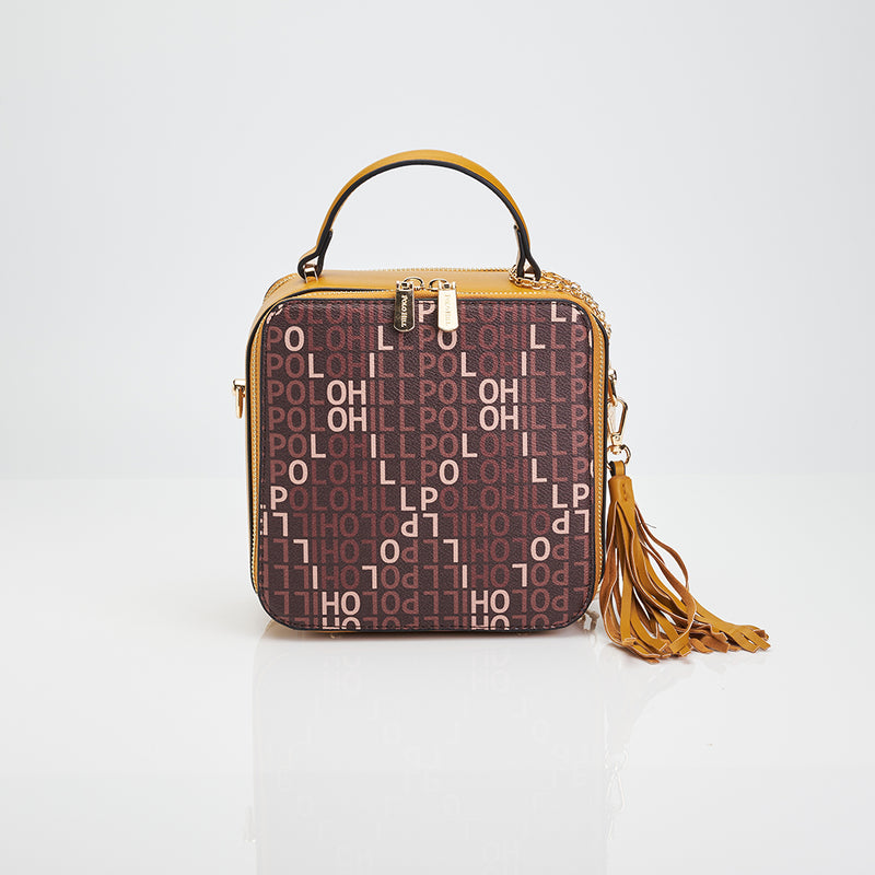 Load image into Gallery viewer, Ladies Monogram Dual Zip Crossbody Sling Bag
