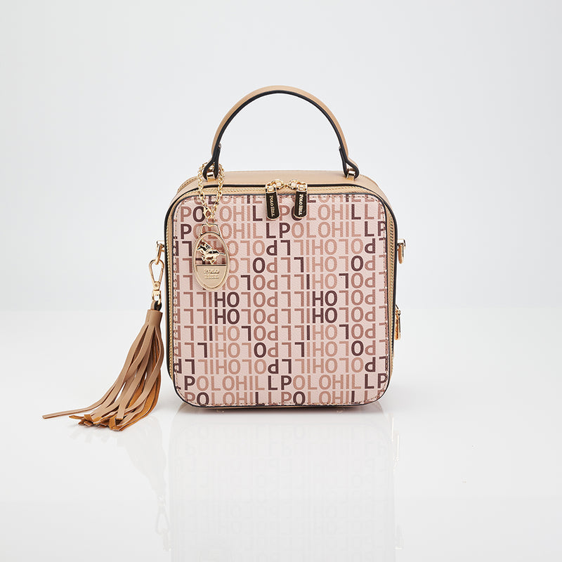 Load image into Gallery viewer, Ladies Monogram Dual Zip Crossbody Sling Bag
