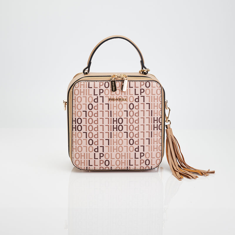 Load image into Gallery viewer, Ladies Monogram Dual Zip Crossbody Sling Bag

