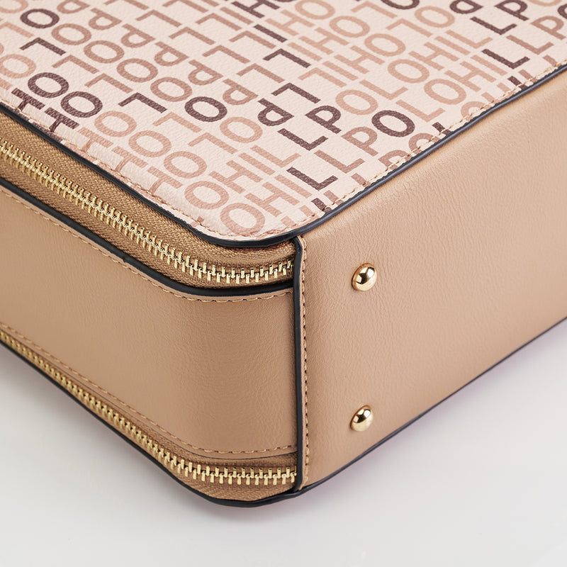 Load image into Gallery viewer, Ladies Monogram Dual Zip Crossbody Sling Bag
