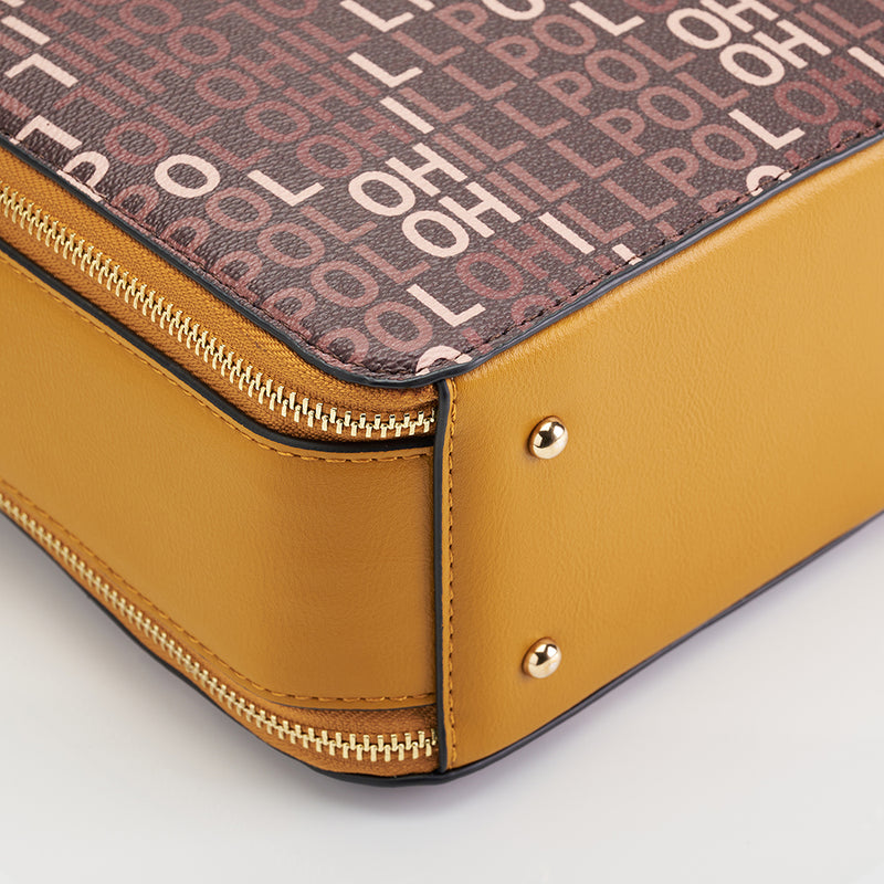 Load image into Gallery viewer, Ladies Monogram Dual Zip Crossbody Sling Bag
