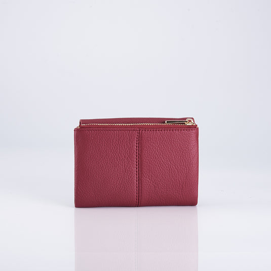 Genuine Leather Flap Short Purse Wallet