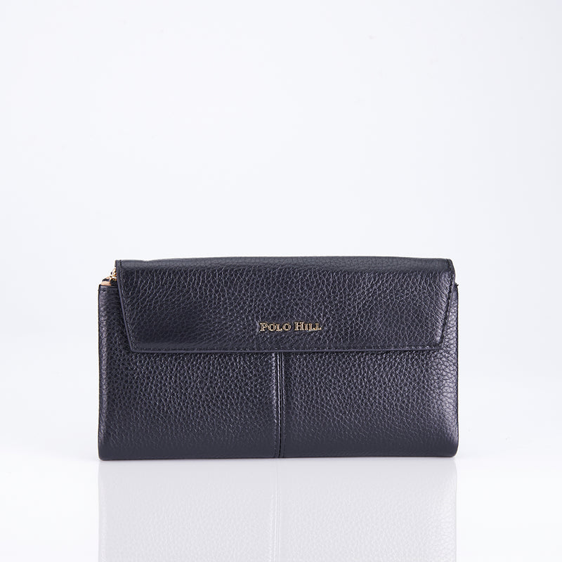 Load image into Gallery viewer, Genuine Leather Flap Long Purse Wallet

