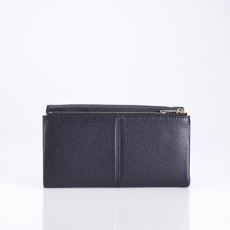Load image into Gallery viewer, Genuine Leather Flap Long Purse Wallet
