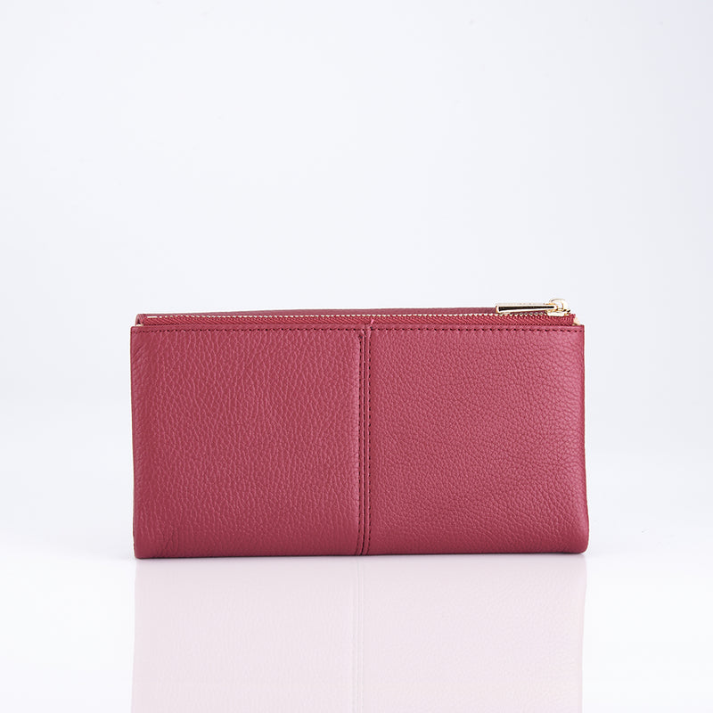 Load image into Gallery viewer, Genuine Leather Flap Long Purse Wallet
