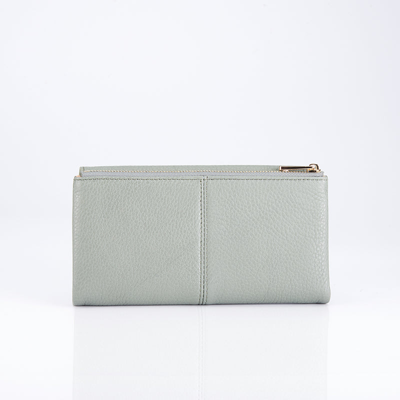 Load image into Gallery viewer, Genuine Leather Flap Long Purse Wallet
