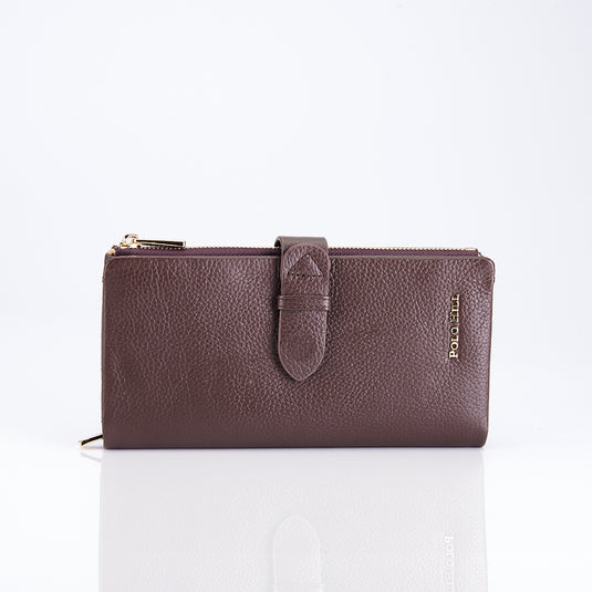 Genuine Leather Bi-Fold Long Purse Wallet