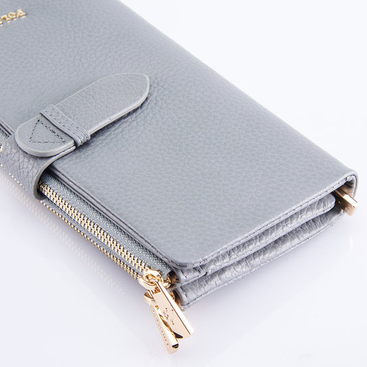 Genuine Leather Bi-Fold Long Purse Wallet