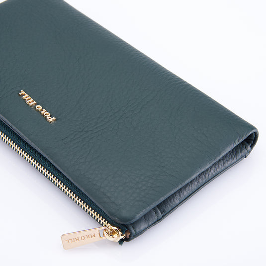Genuine Leather Long Bi-Fold Purse Wallet