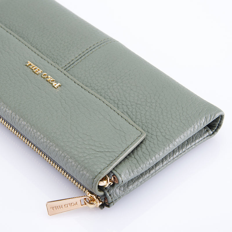 Load image into Gallery viewer, Genuine Leather Flap Long Purse Wallet
