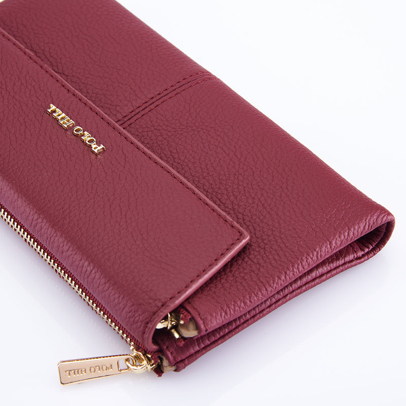 Load image into Gallery viewer, Genuine Leather Flap Long Purse Wallet
