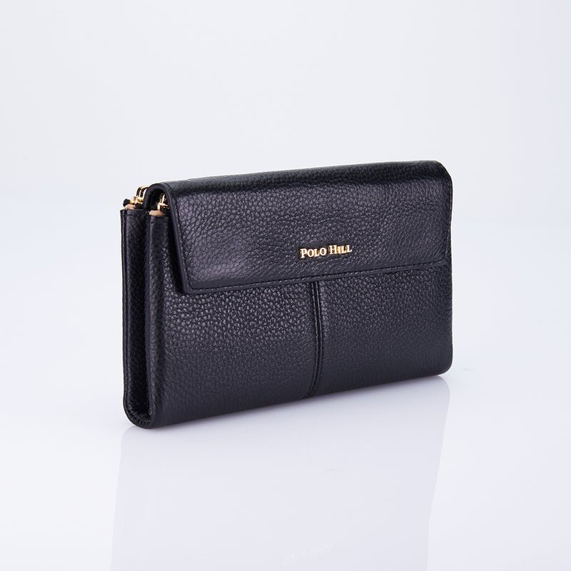 Load image into Gallery viewer, Genuine Leather Flap Long Purse Wallet
