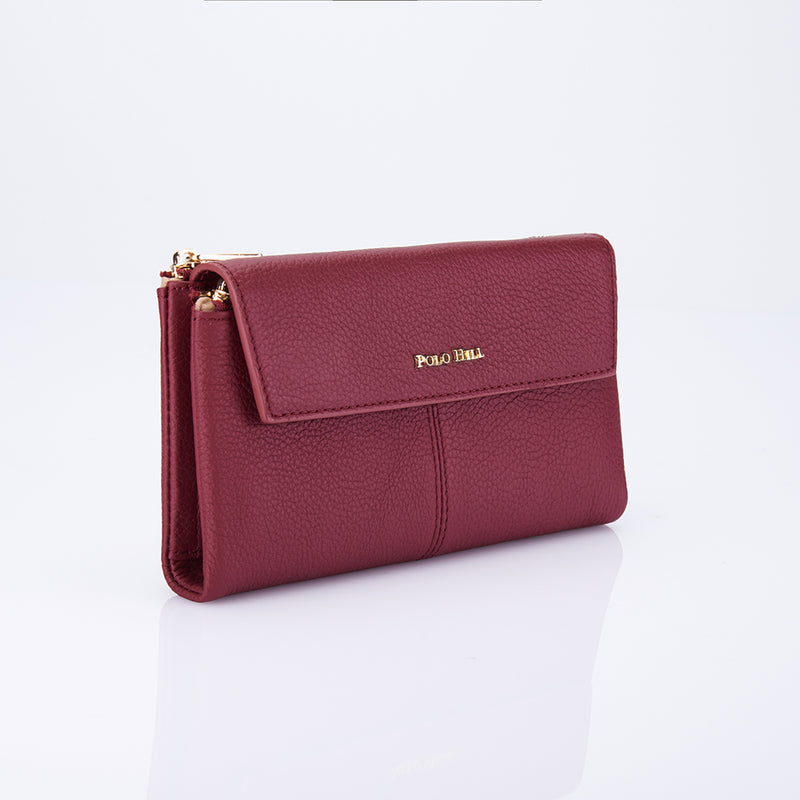 Load image into Gallery viewer, Genuine Leather Flap Long Purse Wallet
