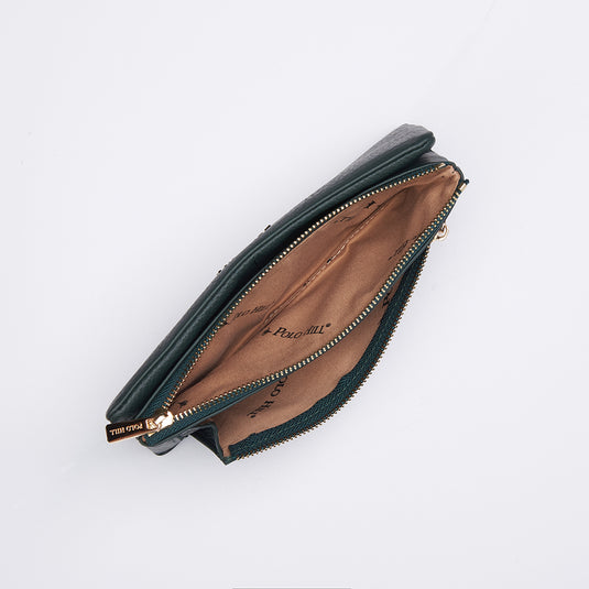 Genuine Leather Long Bi-Fold Purse Wallet
