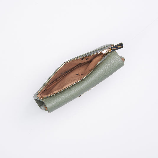 Genuine Leather Flap Short Purse Wallet