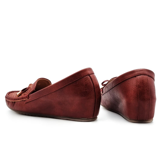 Bow Knot Slip On Wedge Shoes