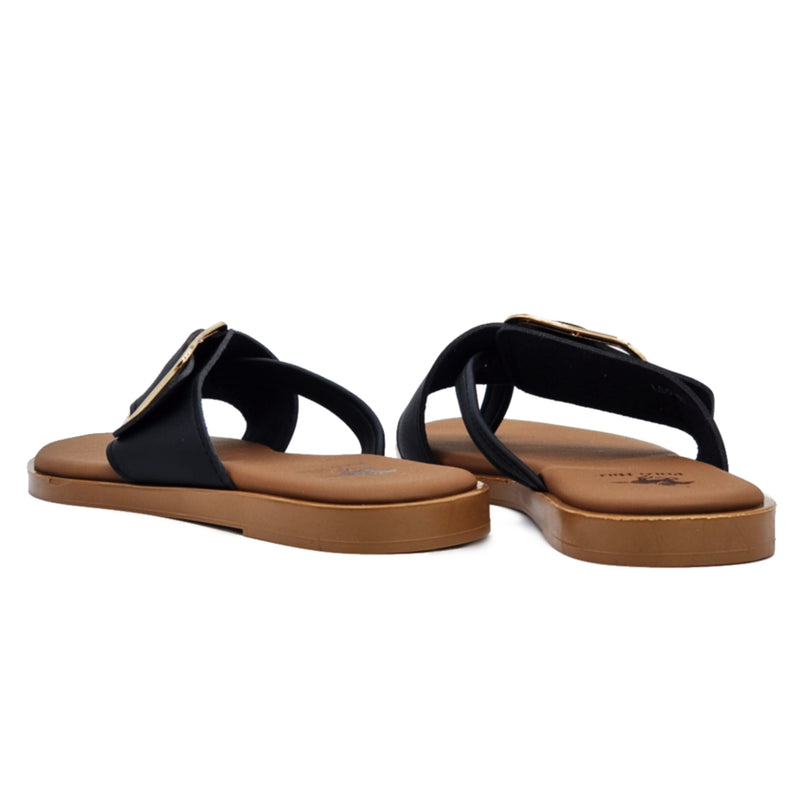 Load image into Gallery viewer, Buckle Strap Toe Post Slide Flat Sandals
