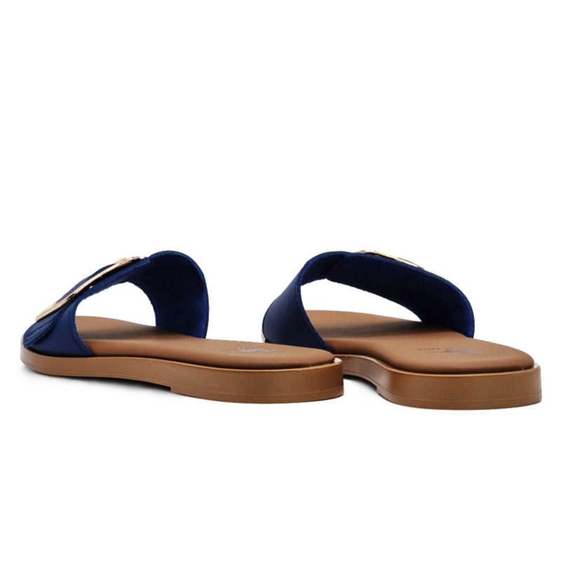 Load image into Gallery viewer, Buckle Strap Slide Flat Sandals
