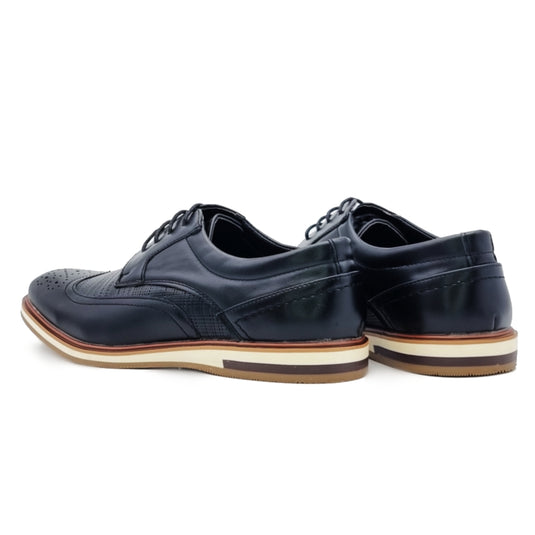 Perforated Vamp Lace Up Casual Shoes
