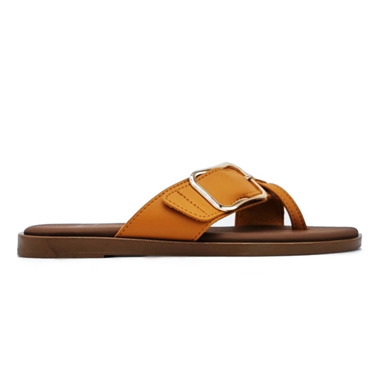 Buckle Strap Toe Post Slide Flat Sandals
