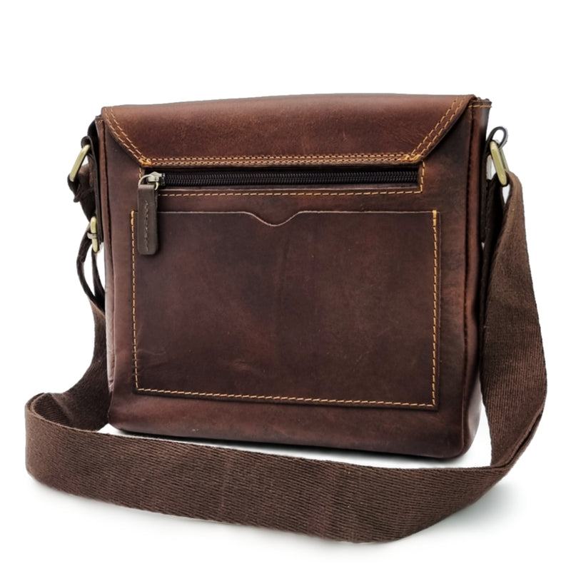 Load image into Gallery viewer, Genuine Leather Flap Over Crossbody Messenger Satchel Bag
