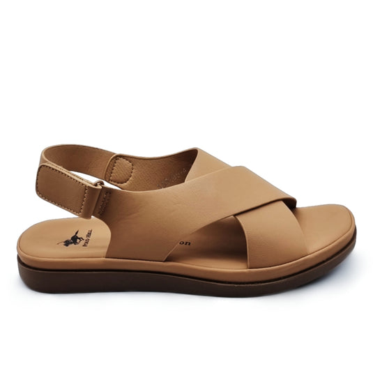 Cross Band Velcro Slingback Sandals