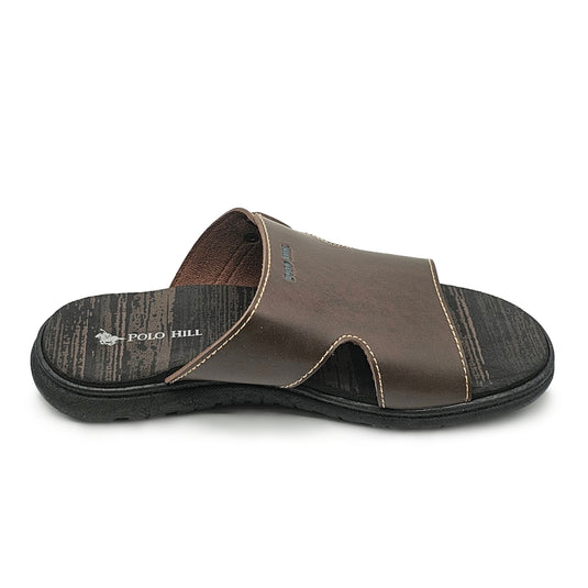 Contrasted Band Slide Sandals