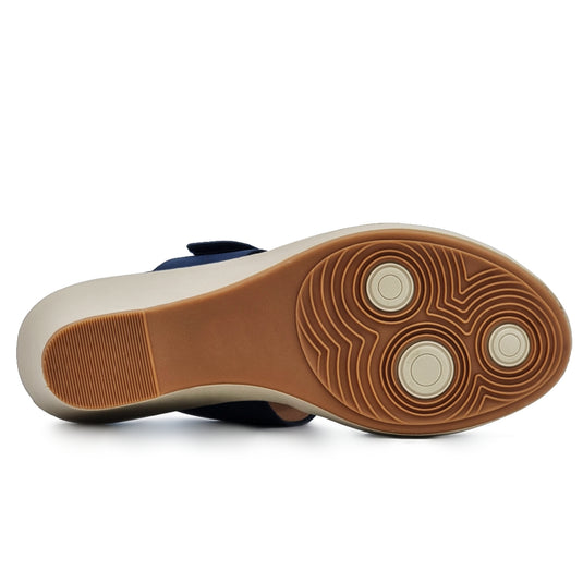 Open Toe Velcro Strap Slide Heels