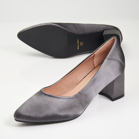 Mid Block Heels Pointed Court Shoes