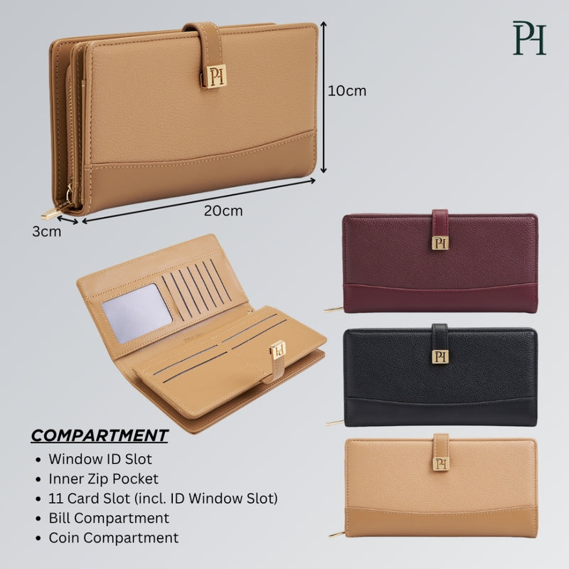 Load image into Gallery viewer, POLO HILL Ladies Bi-Fold Long Wallet PLWL-LW214
