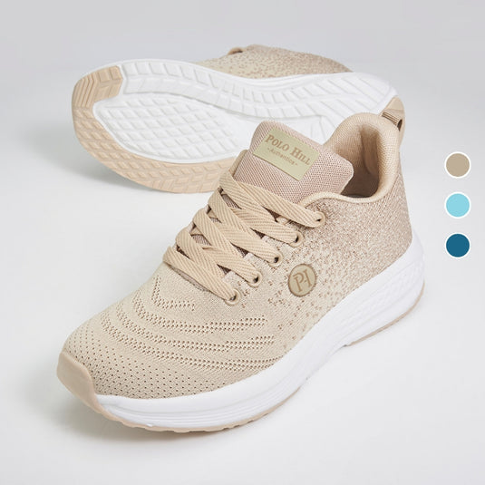 POLO HILL Ladies Lace Up Athleisure Knit Sneakers PLSA-LS5516