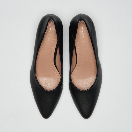 Mid Block Heels Pointed Court Shoes