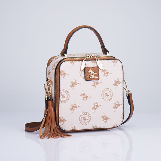 Monogram Dual Zip Crossbody Sling Bag