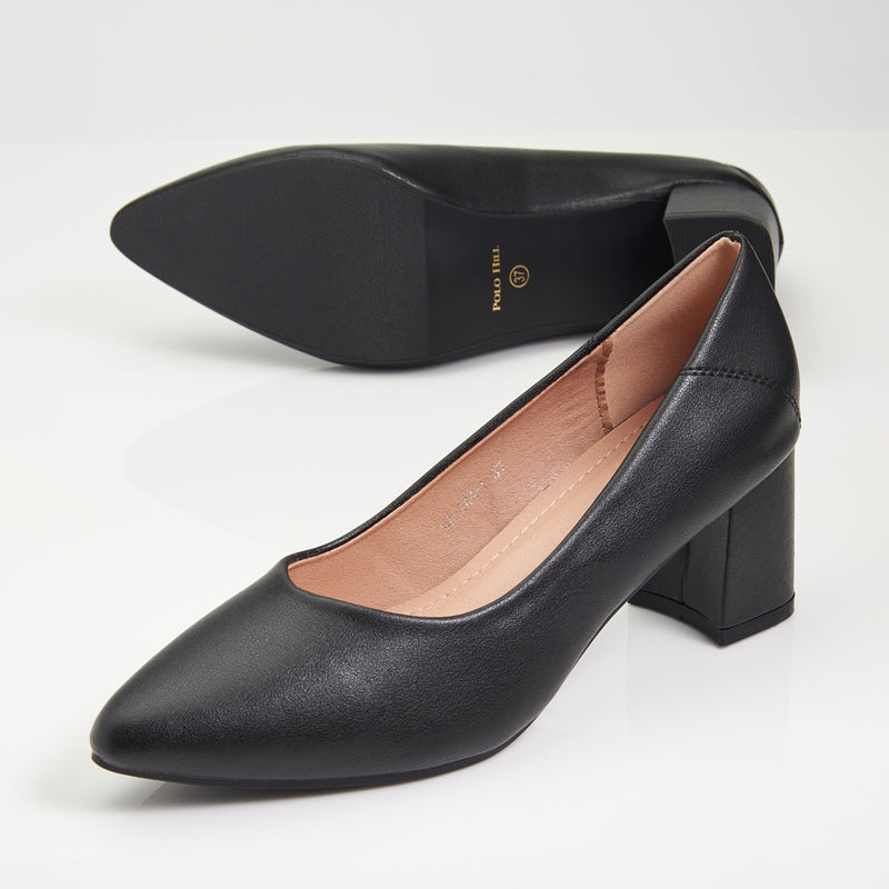 Load image into Gallery viewer, Mid Block Heels Pointed Court Shoes
