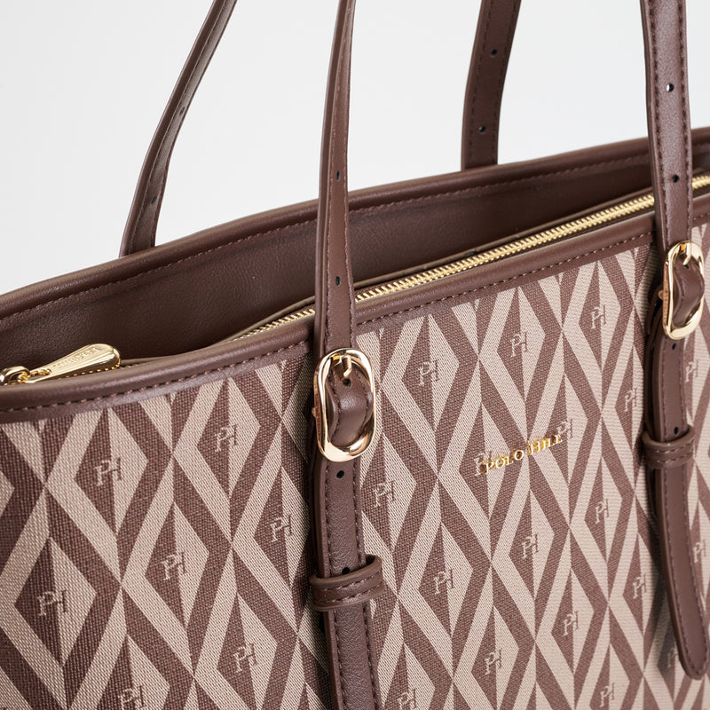 Load image into Gallery viewer, Ladies PHimond Monogram Shoulder Tote Bag
